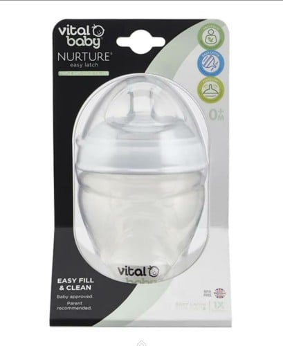 رضاعة نورتشر بتصميم يشبه ثدي الأم من فيتال بيبي _ 240 مل    vital baby