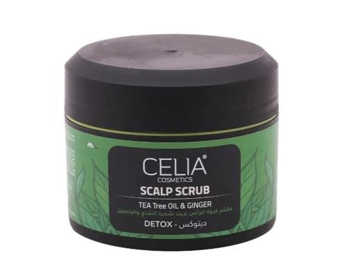 Celia مقشر فروة الرأس بزيت شجرة الشاي والزنجبيل  من سيليا_300جرام