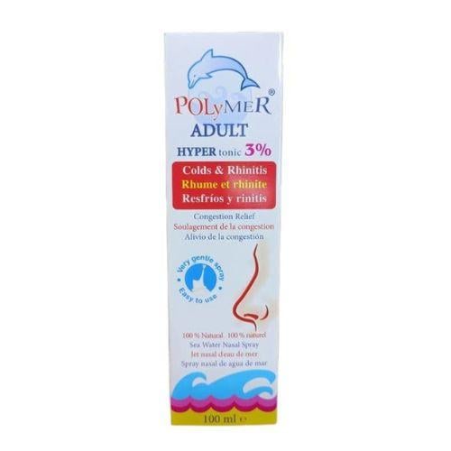 بوليمر بخاخ ماء بحر للأنف هايبرتونيك 3% للكبار _  100 مل    % POLYMER ADULT HYPERTONIC 3