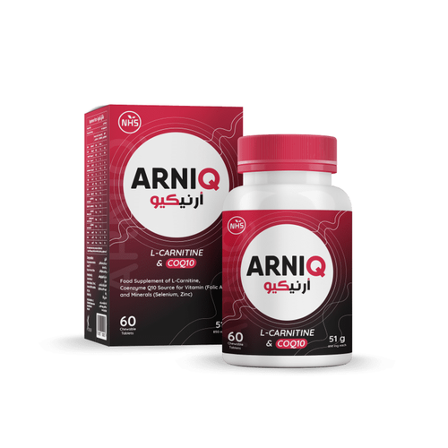 إن إتش إس أرني-كيو إل-كارنيتين 500 ملجم + كوكيو 10 25 ملجم - 60 قرص.    NHS Arni-Q L-Carnitine 500mg + CoQ10 25mg - 60 Tablets