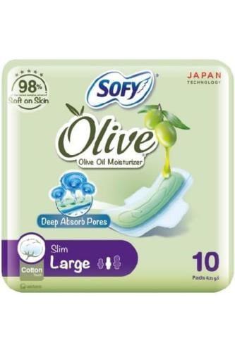 سوفي فوط صحية، بزيت الزيتون، كبير  _ 10 فوط   Sofy