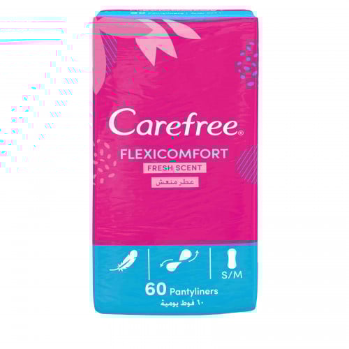 فوط يومية فليكسي كومفورت حجم عادي بعطر منعش من كير فري _ 60 فوطة Carefree