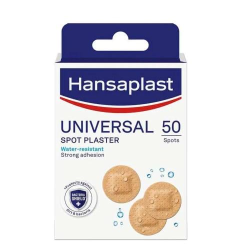 هانزابلاست لصاقات الجروح يونيفرسال | مقاومة للماء | التصاق قوي | بطانة ماصة غير لاصقة | لصاقات توفر التهوية | لصاقات متعددة الاستخدام | لصاقات موضعية _ 50 قطعة    Hansaplast
