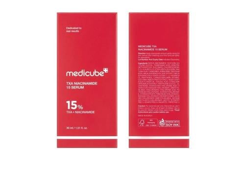 سيروم جلو مضاد للبقع بتركيبة تحتوي على 15% من النياسيناميد و5% من حمض الترانيكساميك من ميديكوب، لتحسين لون البشرة غير المتجانس وترطيبها| للاستخدام اليومي في روتين العناية بالبشرة الكوري _ 30 مل.  Medicube