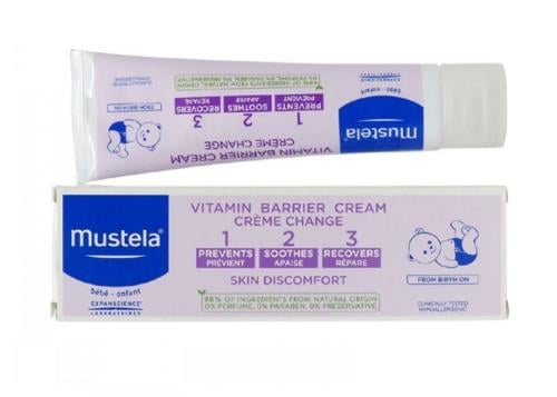 موستيلا بيبي إيفانت كريم العناية الكاملة للبشرة لمنطقة الحفاض 3×1 يحمي يهدئ يصلح _ 100 مل   mustela