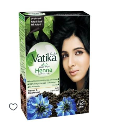 فاتيكا حناء للشعر اسود طبيعي حناء والحبة السوداء- 60 جرام.  Vatika
