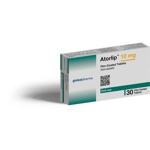 أتورلب 10 مجم، يقلل مستوى الكولسترول في الدم ويحمي من مضاعفات ارتفاع مستوى الكولسترول _ 30 قرص    Atorlip 10 Mg