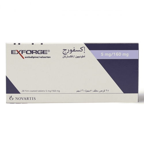 إكسفورج 160/5، لحالات ضغط الدم المرتفع - 28 قرص.   Exforge 5/160