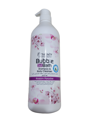 فروزر 3 في 1 فقاعات الإستحمام و شامبو الشعر و منظف الجسم جنة الزهور ( 1 لتر ) Fruiser