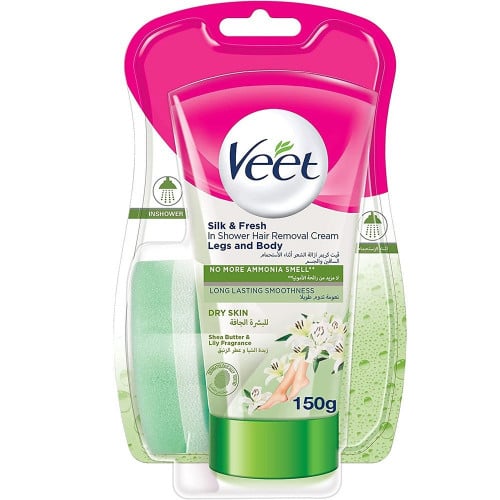 كريم إزالة الشعر أثناء الأستحمام للبشرة الجافة بزبدة الشيا وعطر الزنبق _ 150 جرام  /veet