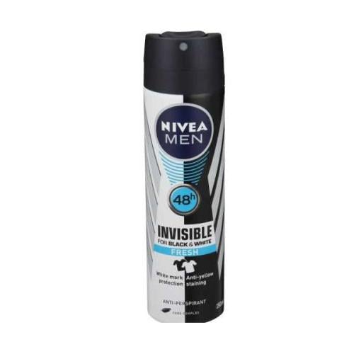 نيفيا مقاوم للتعرق والبقع أنفيزابل بلك أند وايت فرش للرجال 150 مل. NIVEA