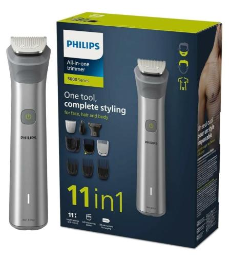 ماكينة التشذيب متعددة الاستخدامات MG5930/15 من فيليبس  مجموعة عناية 11 في 1 لتشذيب الوجه والشعر والجسم | للأنف والأذن | 120 دقيقة من الاستخدام اللاسلكي، مقاومة للماء _ 11 قطعة  Philips