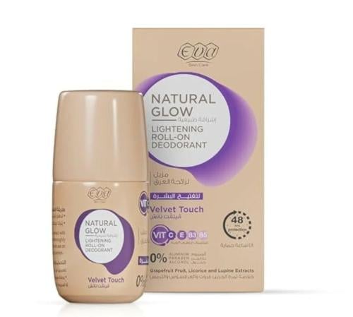 مزيل عرق رول اون ناتشورال جلو لتفتيح البشرة من ايفا سكين كير - فيلفيت تاتش  _60 غرام. EVA