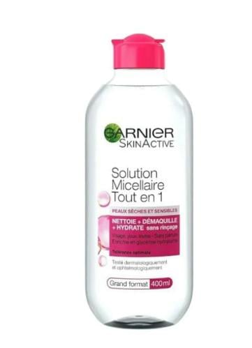 جارنيير - سكين اكتيف - محلول ميسيلار الكل في واحد للبشرة الجافة والحساسة - حجم كبير  _ 400 مل  Garnier