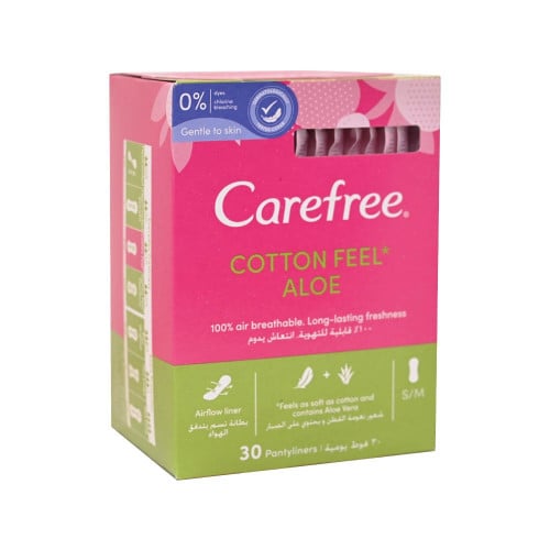 فوط يومية حجم عادي بخلاصة الصبار والقطن من كير فري - 30 فوطة Carefree