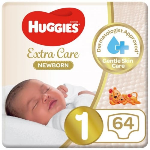 حفائض أطفال مقاس 1 لحديثي الولادة  / جامبو من هجيز - 64 حفاض Huggies