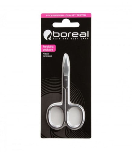 مقص أظافر مائل الأطراف ستانلس ستيل من بوريل 921 فضي.   boreal