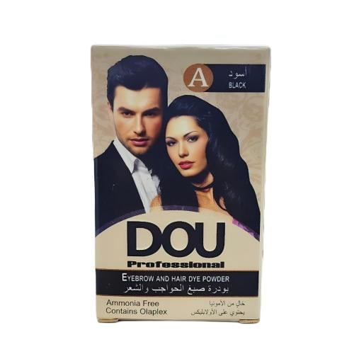 مسحوق صبغ الشعر والحواجب من دو / أسود _ 6 جرام DOU