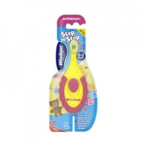 فرشاة أسنان وايزدوم خطوة بخطوة فائقة النعومة للأطفال من سن 0-2 سنة _متعدد الالوان / step step