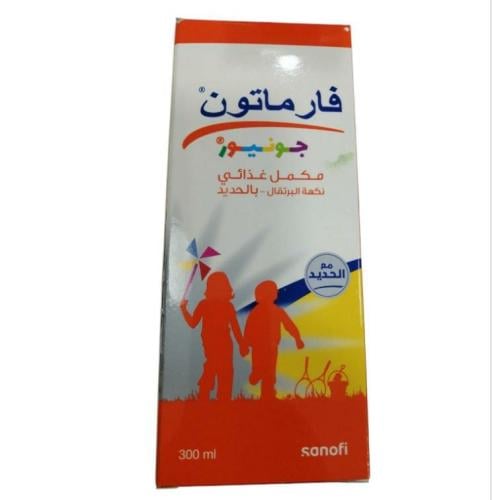 فارماتون جونيور مكمل غذائي بنكهة البرتقال بالحديد _ 300 مل  pharmaton