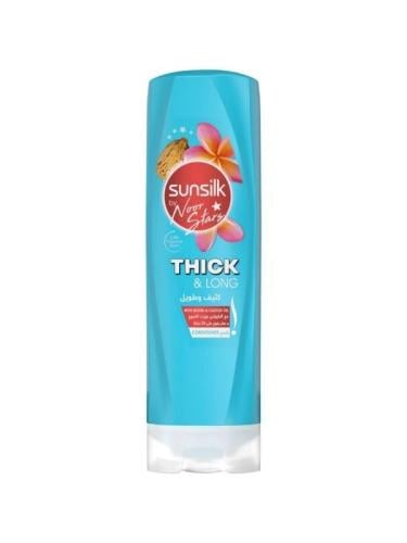 صانسيلك بلسم نور ستارز للشعر كثيف وطويل مع البايوتين وزيت الخروع _  350 مل.  Sunsilk