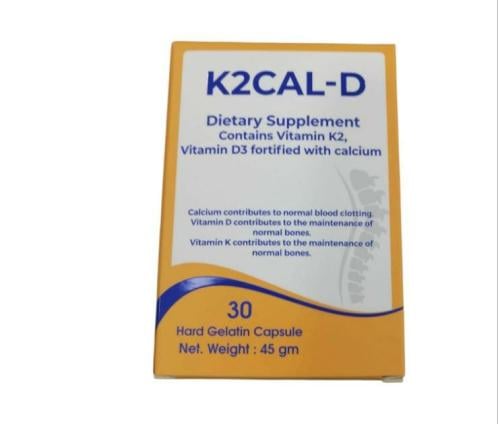 كيتو كال دي مكمل غذائي يحتوي على فيتامين  K2 وفيتامين D3 المدعم بالكالسيوم _ 30 كبسولة جيلاتينية   K2CAL _ D