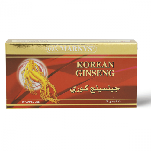 مارنيز، جنسنج كوري، 500 مجم، مقوي عام - 30 كبسولة. Marnys, Korean Ginseng - 30 Capsules