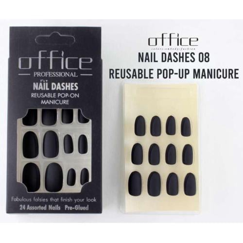 Office  أظافر صناعية لاصقة المجموعة الفاخرة لون أسود مطفي ذاتية اللصق  من اوفيس _ 8