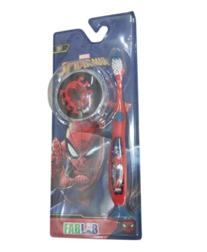 فرشاة أسنان بطبعة سبايدرمان مع كرة يويو مضيئة من فابلاب. Fablab