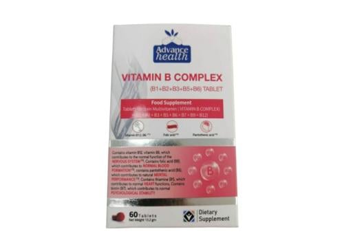 فيتامين ب المركب مكمل غذائي تحتوي الأقراص على فيتامينات متعددة  _ 60 قرص.    Advance Health