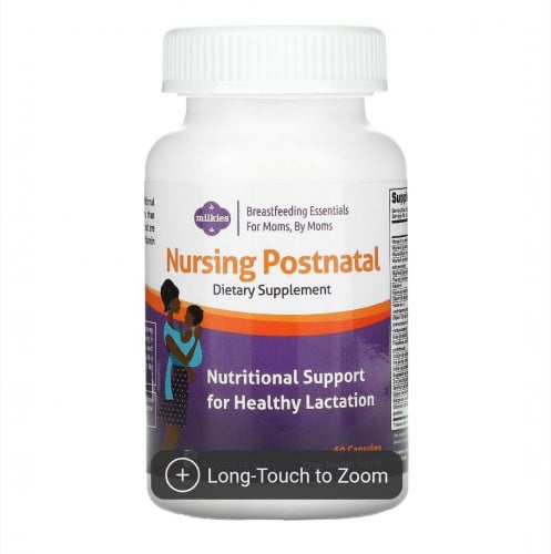 فيتامين Milkies لما بعد الولادة ، دعم الرضاعة للأمهات المرضعات ، فيتامينات حليب الأم المغذي ، تعزيز المناعة والطاقة للنساء المرضعات ، مكمل أساسي بعد الولادة      ، 60 كبسولة  /  Milkies, Nursing Postnatal