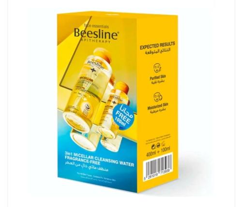 بيزلين ماء الميسلار 3 في واحد 400 مل + 100 مل مجانا.  Beesline