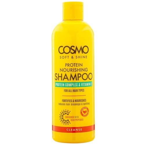كوزمو شامبو مغذي للبروتين سوفت اند شاين  يعزز ويغذي | يقلل تقصف الشعر | مركب البروتين وفيتامين E لجميع انواع الشعر _ 480 مل    Cosmo