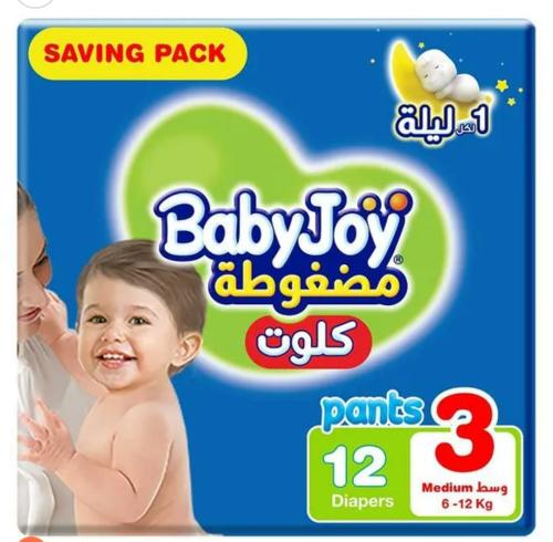 بيبي جوي حفاظات كلوت عبوة التوفير مقاس 3 متوسط نت 6 _ 12 كيلو _ 12 كلوت Baby joy