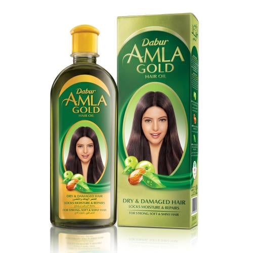 زيت شعر دابر أملا الذهبي | غني بالأملا واللوز والحناء | لشعر جميل وطويل وناعم وقوي - 200 مل.  Dabur Amla