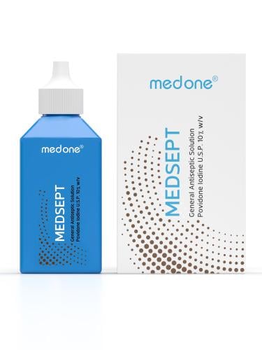 Medisept  ميدسيبت محلول مطهر عام  بوفيدون أيودين بتركيز 10% وزن/حجم  _ 60 مل