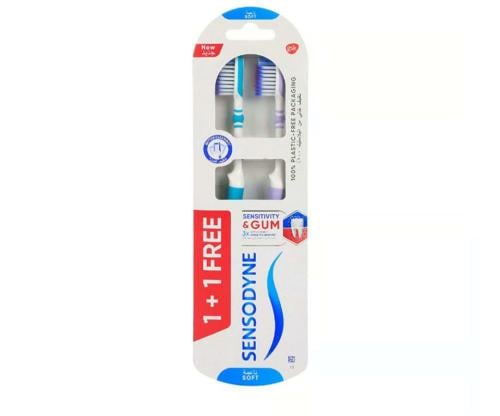 سنسوداين فرشاة أسنان للحساسية واللثة 1+1 ناعم 2635.  / Sensodyne