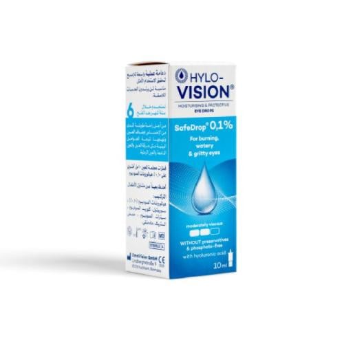 هيلو-فيجن، قطرة للعين 0.1 %  مرطبة ووقائية – 10 مل.  Hylo-Vision