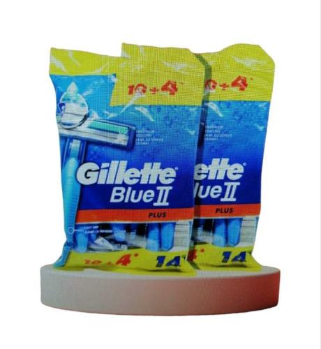 عرض الحبتين ماكينة حلاقة رجالي للأستعمال مرة واحدة من جيليت بلو 2 بلس _ ( 10 + 4 ) قطعة 14*2 / 28 قطعة  Gillette