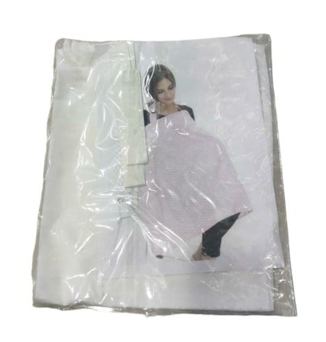 غطاء رضاعة  للرضاعة الطبيعية جيد التهوية   ( لون أبيض )