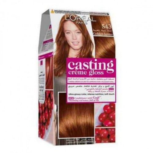 صبغة شعر كاستينج كريم جلوس _ 543 حنه بنية ذهبية     من لوريال باريس Loreal paris
