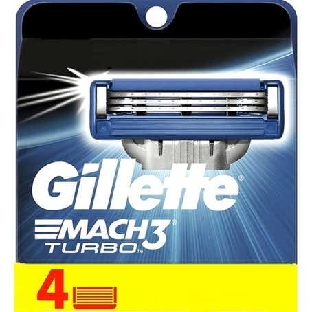 جيليت شفرات حلاقة ماك3 تيربو 4 قطع.  Gillette