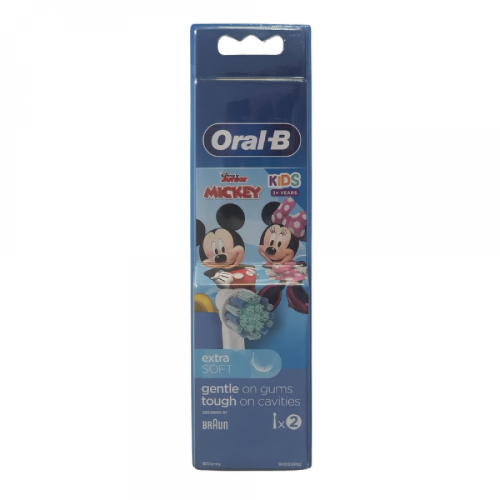 اورال بي رأس بديلة لفرشاة الأسنان الكهربائية اطفال +3 سنوات ميكي ماوس- ناعمة جدا   ORAL B