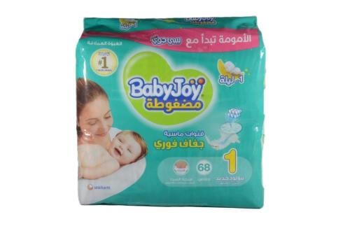 Baby joy حفاضات أطفال مقاس 1 مولود جديد حتى 4 كيلو من بيبي جوي _ 84 حفاض