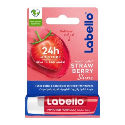 مرطب شفاه لابيلو ، مرطب للعناية بالشفاه ، لمعان الفراولة ، 4.8 جرام Labello