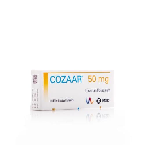 كوزار 50 مجم، لحالات ضغط الدم المرتفع - 28 قرص.   Cozaar 50 Mg