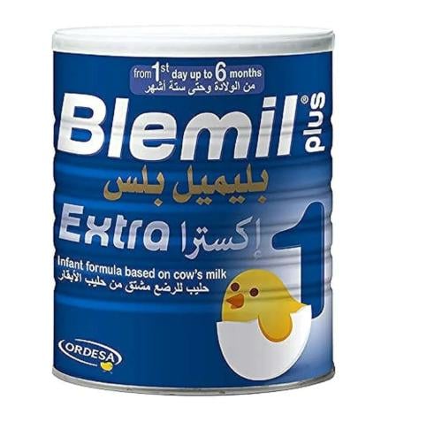 حليب المتابعة اكسترا 1 للرضع من بليميل بلس، ابتداء من اليوم الاول حتى 6 اشهر _ 600 جم.  Blemil