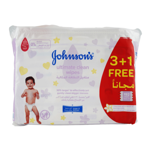 جونسون بيبي مناديل أطفال عرض(3+1) 192 منديل Johnson