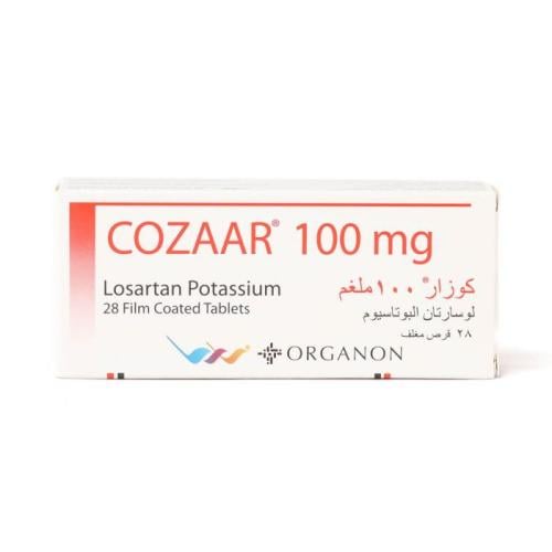 كوزار، لوسارتان 100 مجم، لارتفاع ضغط الدم - 28 قرص.  Cozaar, Losartan 100 Mg