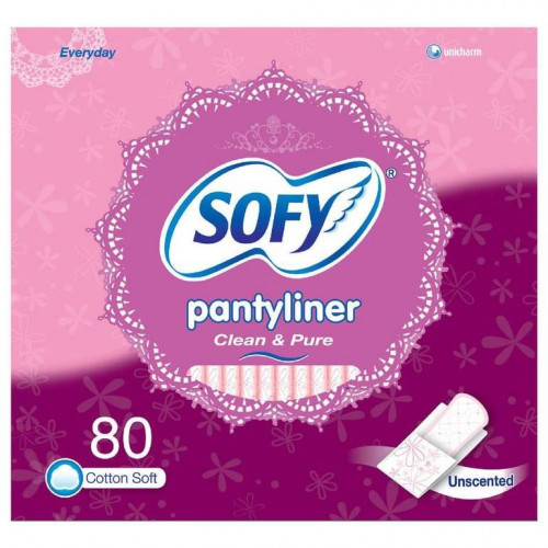 فوط نسائية يومية تنظف وتنقي غير معطر | من سوفي _  80 فوطة. Sofy